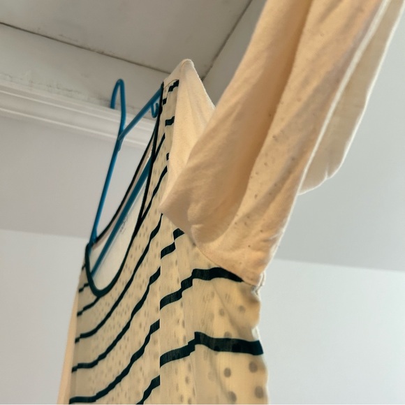 LOFT Cream Polka Dot Striped Blouse - Picture 6 of 9